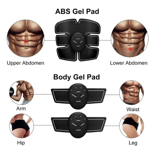 Black Electric Abs Massager With Remote Controller