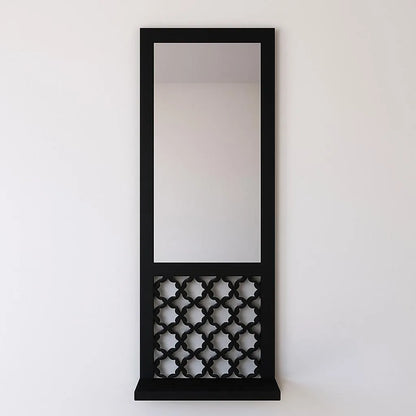 Modern abstract wooden mirror wall shelves set of 3