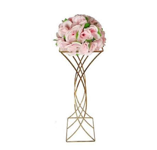 Golden twisted flower stand