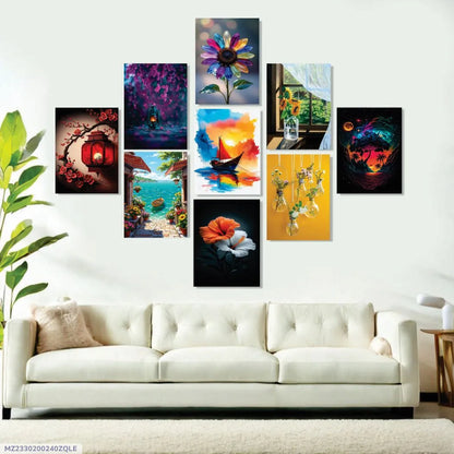 Abstract art wall & paintings 9 psc