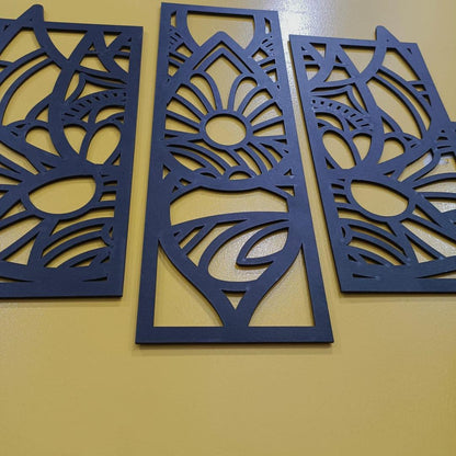 Laser Cut Lotus Wall Art Set for Home Decor