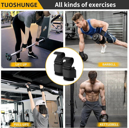 Adjustable Wristbands for Heavy Lifting Black
