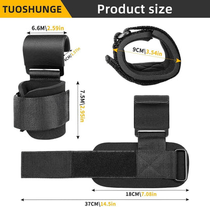 Adjustable Wristbands for Heavy Lifting Black
