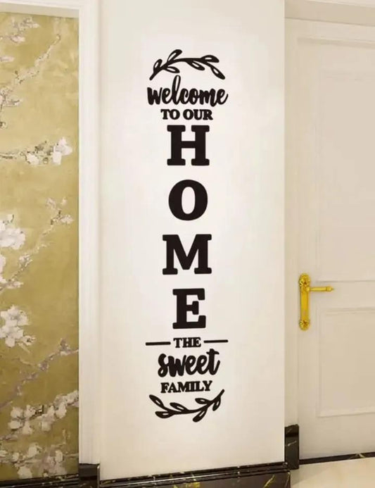 Black Wall Art "Welcome to Our Home" for Home Decor